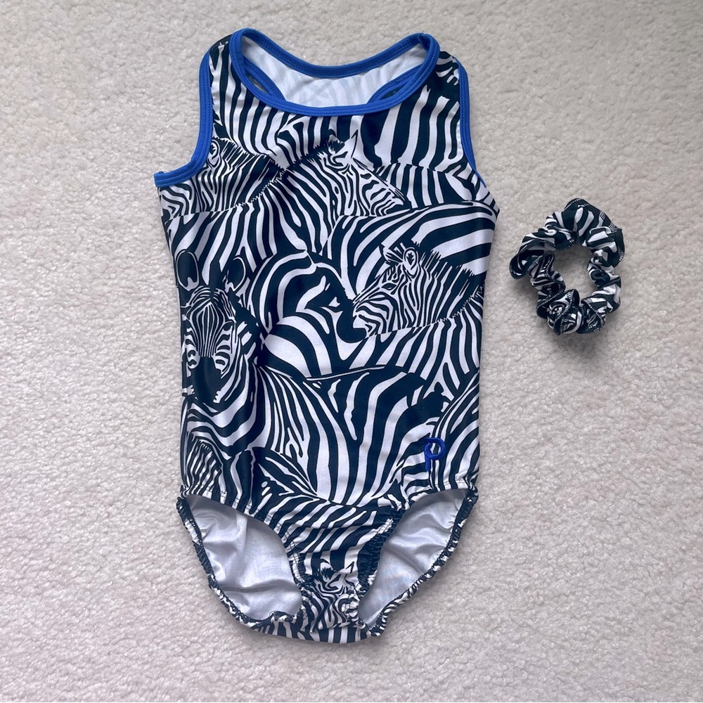 Zebra Leotard, Plum Practicewear, CM